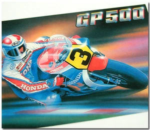 GP500 POSTKARTE FREDDIE SPENCER ROAD RENNEN SEINE FABRIK HONDA TRAGEN ARAI HELM - Bild 1 von 3