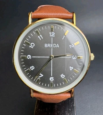 Breda Men's Watch 40mm Leather Brown Band - New BATTERY - Image 1 of 4