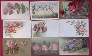 Lote de 9 postales florales vintage - Imagen 1 de 2