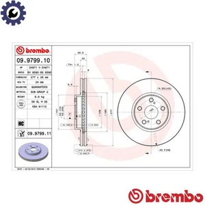 2x BRAKE DISC 09.9799.11 FOR TOYOTA AVENSIS 3ZZ-FE 1.6L 1ZZ-FE 1.8L 4cyl - Picture 1 of 7