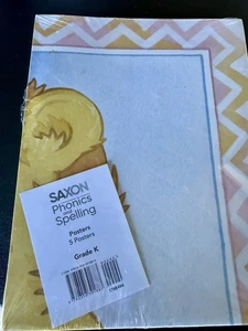 SAXON PHONICS AND SPELLING KINDERGARTEN LEVEL / SET OF 5 POSTERS / NEW - Picture 1 of 1