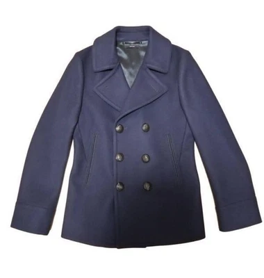 Used Tom Ford Wool Pea Coat Size 44 Navy Length 70cm - Image 1 of 4
