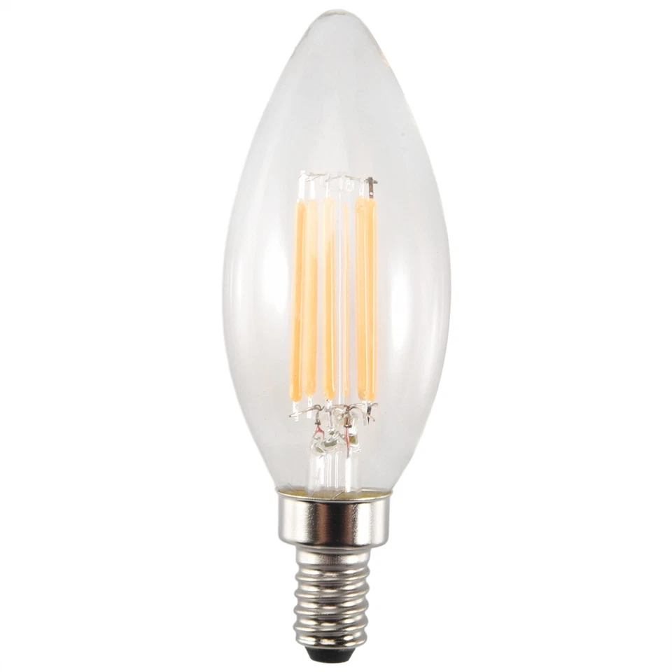 Dimmable E12 6W Cob  Candle Flame Filament Lampadina Led 10 X 3.5Cm V6E9 - Immagine 1 di 1