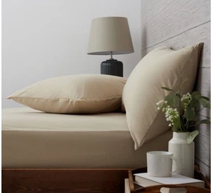 Cozee Home Flannelsoft Knit 2 Sheets & 2 Pillowcases Set Light TAUPE Super king - Picture 1 of 8