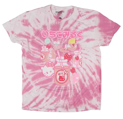 Hello Kitty Women's Strawberry Milk Junior's Adult Short-Sleeve T-Shirt (XS) - Image 1 of 3