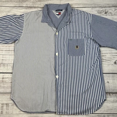Camisa Pijama De Colección Años 90 TOMMY HILFIGER Rayas Cuadros Retazos Talla L/XL Relajada Foto 1 de 4