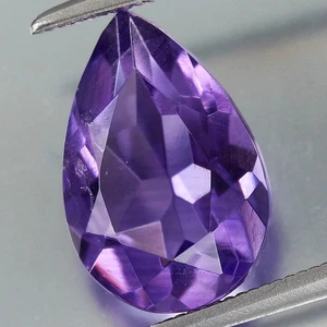 11.9x8mm Pear Natural 2.58ct t.w Untreated Purple Amethyst, Uruguay - Foto 1 di 4