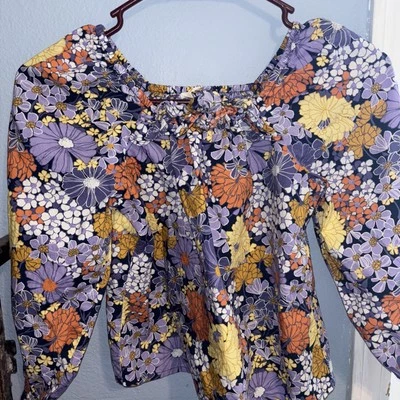 Vintage 90s Floral Hippie Shirt Youth Med Crewcuts Brand Good Condition - Image 1 of 2