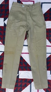 Vintage US Army khaki pants 100% cotton 30x32 Zip Fly Military Workwear - Picture 1 of 7
