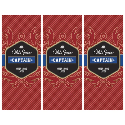 3 lociones Old Spice Captain After Shave de 100 ml de agua de afeitar fragancia leñosa