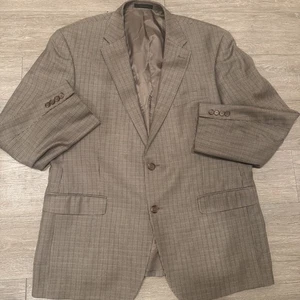 Lauren Ralph Lauren Men’s Sport Coat Blazer Houndstooth Beige 44R Silk Wool - Picture 1 of 8