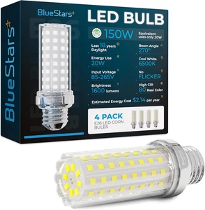 Bluestars 4 Packs E26 LED Corn Light Bulbs 20W Super Bright, 150W Led Corn Cob - Picture 1 of 12