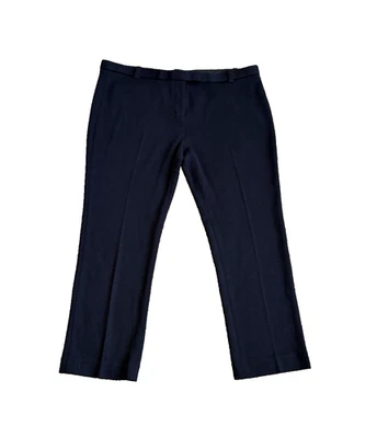Tory Burch Navy Blue Wool Blend Ankle Dress Pants 14 Straight Leg Fall Winter - Image 1 of 4
