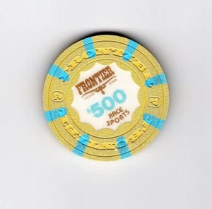 $500 FRONTIER CASINO POKER CHIP--RACE SPORTS - Picture 1 of 2