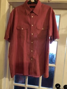 BHS Berry Coloured Man’s Short Sleeved Shirt Size L - Picture 1 of 5
