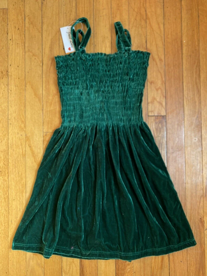 Новый просто любовь девочек зеленый велюр размер маленький 8 9 10 11 солнце платье - Изображение 1 из 1