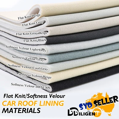 Velour/Flat Knit Foam Headlining Headliner Materials Cover Car Roof Lining DIY - image 1 of 4