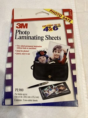 NEW 3M Photo Laminating Sheets 5 Two-Sided For Items up to 4 x 6 in PL900 - Image 1 of 2