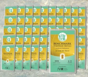 WOW 50 BARS 1/30 gram GOLD BULLION BARS X 50 PURE 24K SUPER PREPERS C5g - Picture 1 of 2