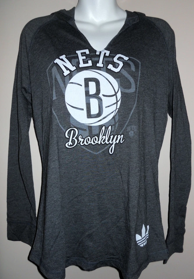 BROOKLYN NETS LADIES NBA LONG SLEEVE HOODED TEE - Image 1 of 1
