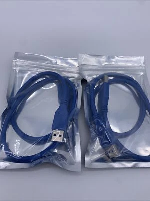New 2 Pack USB 3.0 Male to Male Cable Cord for Data Transfer Hard Drive Blue 2FT - Image 1 of 4