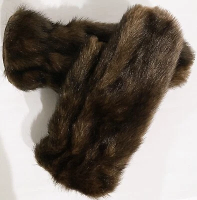 Детские варежки из искусственного меха Lands End большие коричневые необычные осень зима пушистые мягкие уютные - Изображение 1 из 4