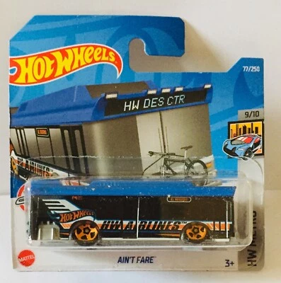 Ain't Fare Car Auto Bus Hot Wheels HW Airlines Metro Blue New in Box 9/10 - Immagine 1 di 4