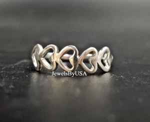 Christmas Solid Metal Birthday Gift 4 Women's 925 Silver "HEART" Toe Ring - Picture 1 of 6