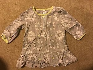 Gymboree Cozy Ski Lodge 7 Gray Rayon Glitter Shirt Top  - Picture 1 of 2