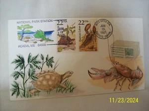 Schinken Ersttagsbrief für Box Turtle & American Lobster 1987 80/225 - Bild 1 von 1