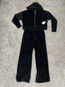 Jessica Simpson Velvet Women's Black Bomber Pants Set Size Medium M - Picture 1 of 5