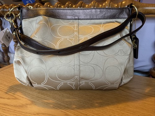 Borsa a mano Coach vintage kaki mogano nuova con etichette!