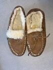 LL Bean Shearling Lined Soft Sole Moccasin Slippers Womens Size 7
