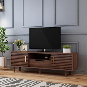 Mid-Century Modern TV Stand for Tvs up to 65" Wood TV Console Media Cabinet with - Picture 1 of 7