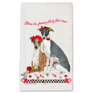 Italian Greyhound Valentine's Day Kitchen Dish Towel Pet Gift - Picture 1 of 1