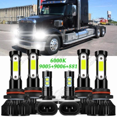 For Freightliner Coronado 2013-2018 LED Headlight Hi/Lo + Fog Light Bulbs Kit - Image 1 of 4