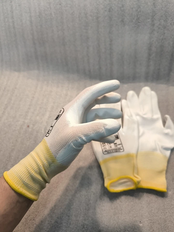 10 Paar Weiße Arbeitshandschuhe Mechaniker Montagehandschuh PU-Schicht Gr.09/XL - Bild 1 von 4
