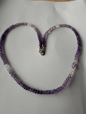 Edelstein-Kette Amethyst? Farbverlauf Länge 46 cm Silber Yvens? HSE QVC Geschenk - Bild 1 von 2