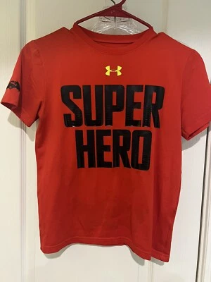 Boys Under Armour Super Hero Shirt Size YM  - Image 1 of 2