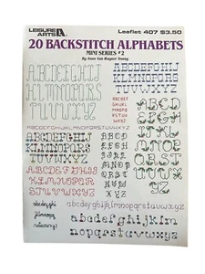Leisure Arts 20 Backstitch Alphabets Mini Series #2 Cross Stitch Pattern 407 - Picture 1 of 2