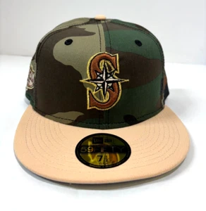 Seattle Mariners MLB NE Cooperstown 2001 ASG Woodland Camo Fitted Hat - Picture 1 of 5