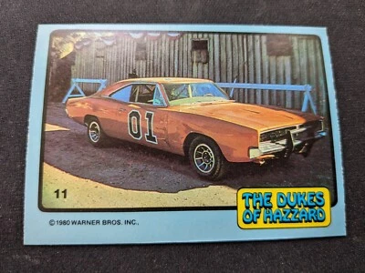 Tarjeta Donruss The Dukes of Hazzard 1980 # 11 General Lee - En frente de granero (exnm) Foto 1 de 3