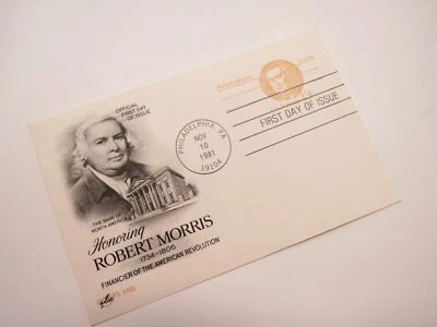 USPS Scott UX93 13c Robert Morris Patriot Postal Card First Day of Issue - Image 1 of 4