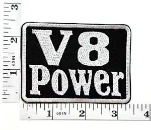 Embroidered Patch - V8 Power - Racing - High Performance - NEW - Iron-on/Sew-on - Picture 1 of 1