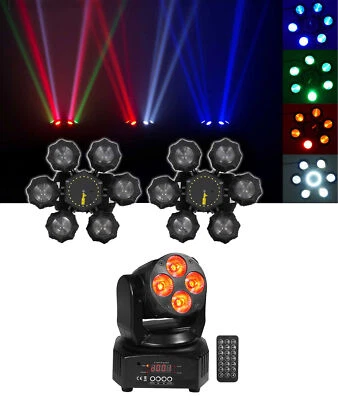 (2) Chauvet DJ Helicopter Q6 DMX Rotating Dance Floor Effect Lights+Moving Head - Image 1 of 4