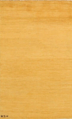 Современный шерстяной ковер Gabbeh однотонный дизайн идеально подходит для любого пространства 5 футов 0 дюймов x 2 фута 11 дюймов - Изображение 1 из 4