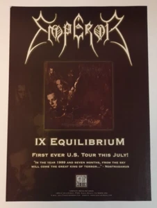 EMPEROR ~ "IX Equilibrium" ~ Pubblicità Stampa/Promo Rivista Vintage 1999 Black Metal - Foto 1 di 1
