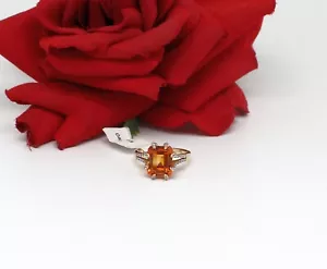 Sterling Silver NWT JTV Vermeil Madeira Citrine  Ring Size 9 4.3g CAT RESCUE - Picture 1 of 2