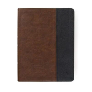 CSB Men of Character Bible, Brown/Black LeatherTouch, Black Letter, Pres .. NEW - Imagen 1 de 1