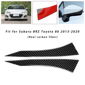 For Subaru BRZ Toyota 86 2013-20 2*Carbon Fiber Side Rearview Mirror Strip Cover - Picture 1 of 2